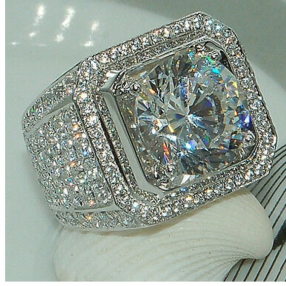 NWT Luxury Women/men 925 Silver Wedding Rings - Picture 3 of 13